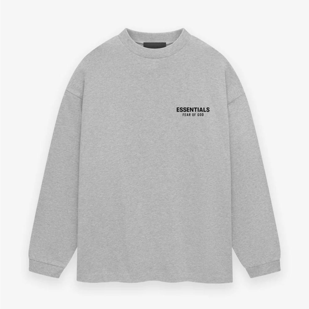 Fear of God Essentials Grey Long Sleeve Tee - Size M (unisex)